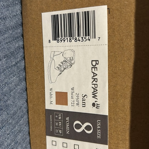 BEARPAW SAM WHEAT Size 8 W NWT - Picture 9 of 10